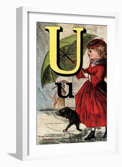 U For the Umbrella That Keeps Off the Rain-Edmund Evans-Framed Art Print