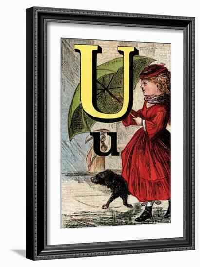 U For the Umbrella That Keeps Off the Rain-Edmund Evans-Framed Art Print