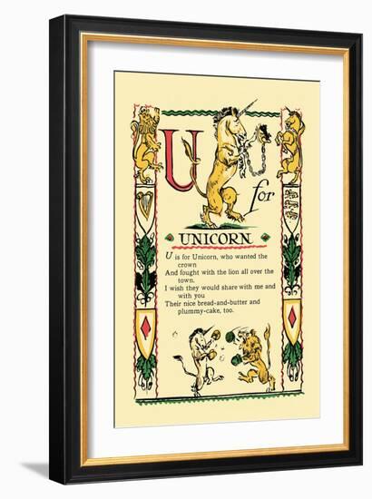 U for Unicorn-Tony Sarge-Framed Art Print