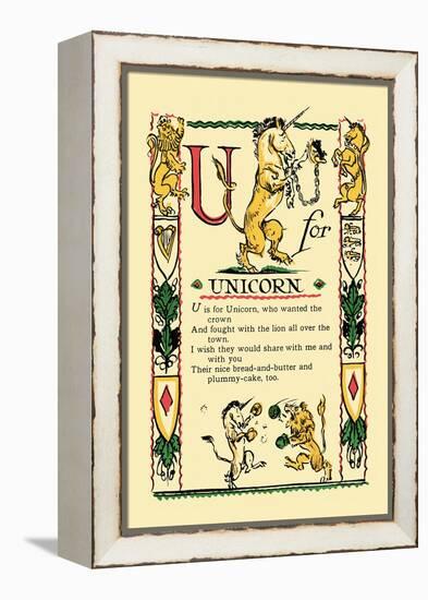 U for Unicorn-Tony Sarge-Framed Stretched Canvas