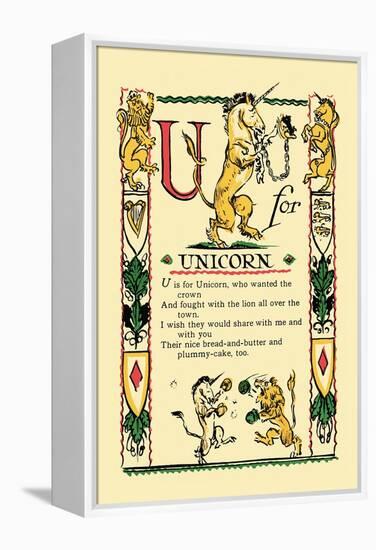 U for Unicorn-Tony Sarge-Framed Stretched Canvas