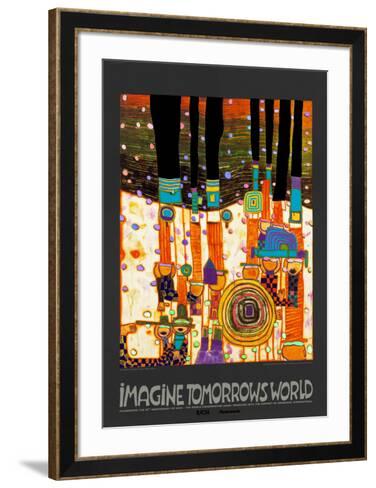 Imagine Tomorrows World (orange) Art Print by Friedensreich