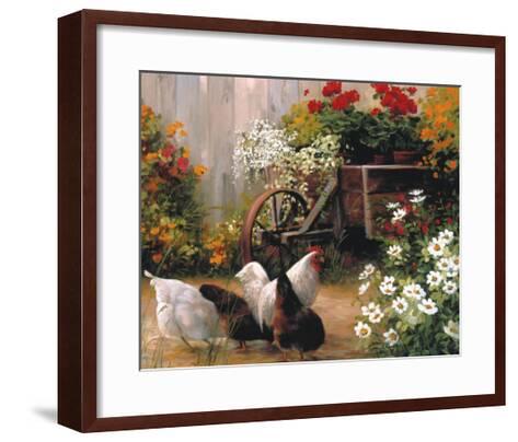 Hens in the Garden Art Print by Lise Auger | Art.com