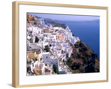 Mountains with Cliffside White Buildings in Santorini, Greece ...