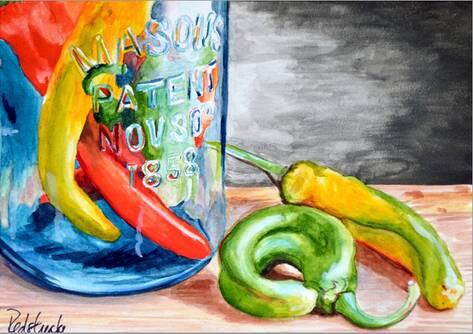 chili peppers art print by jennifer redstreake geary art com