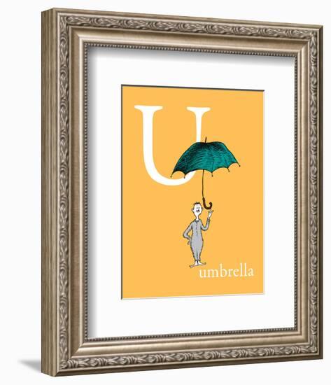 U is for Umbrella (orange)-Theodor (Dr. Seuss) Geisel-Framed Art Print