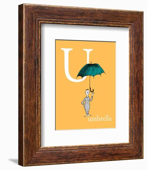 U is for Umbrella (orange)-Theodor (Dr. Seuss) Geisel-Framed Art Print