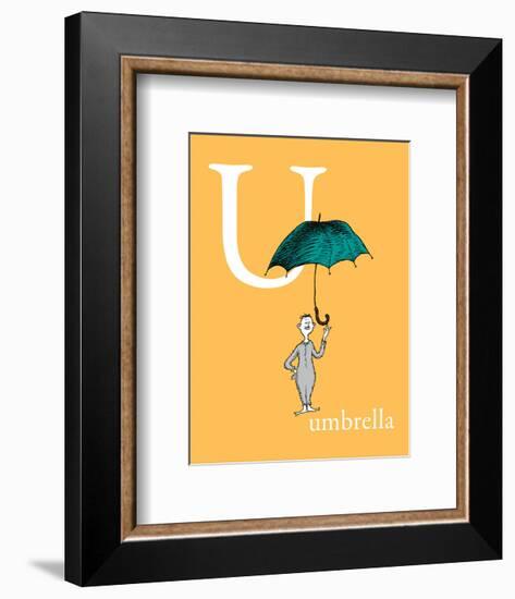 U is for Umbrella (orange)-Theodor (Dr. Seuss) Geisel-Framed Art Print