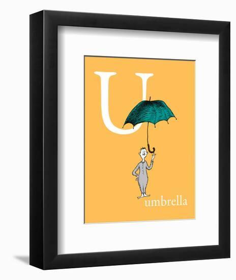 U is for Umbrella (orange)-Theodor (Dr. Seuss) Geisel-Framed Art Print