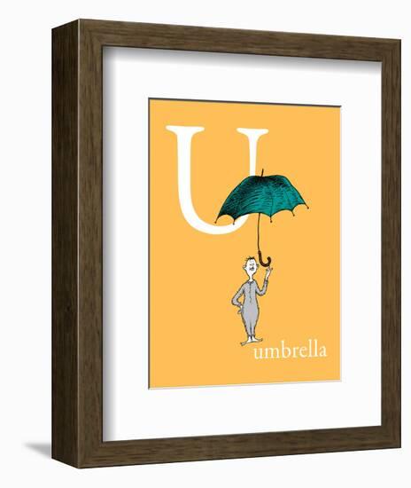 U is for Umbrella (orange)-Theodor (Dr. Seuss) Geisel-Framed Art Print