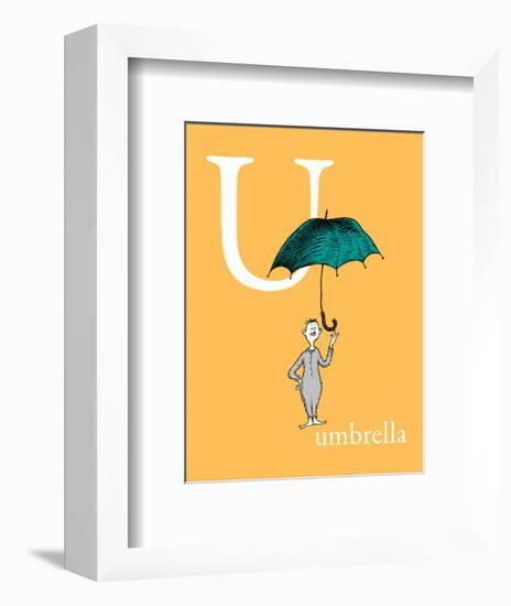 U is for Umbrella (orange)-Theodor (Dr. Seuss) Geisel-Framed Art Print