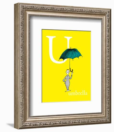 U is for Umbrella (yellow)-Theodor (Dr. Seuss) Geisel-Framed Art Print