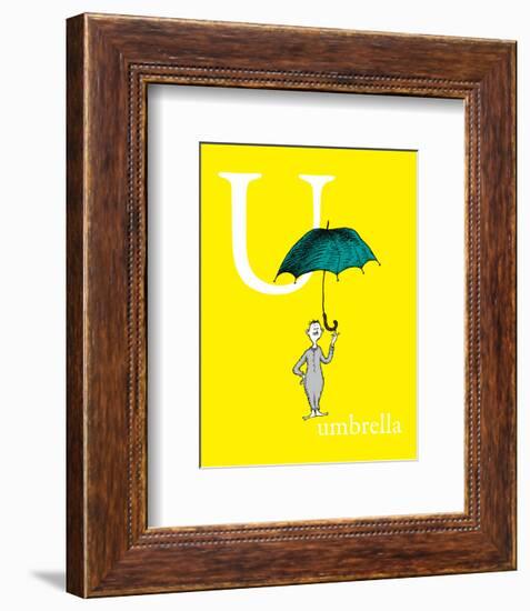 U is for Umbrella (yellow)-Theodor (Dr. Seuss) Geisel-Framed Art Print