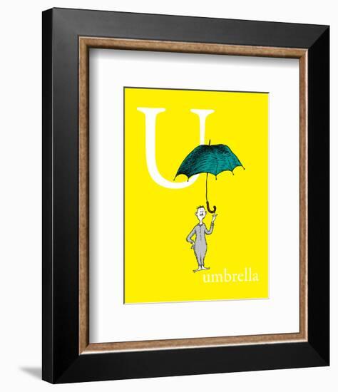 U is for Umbrella (yellow)-Theodor (Dr. Seuss) Geisel-Framed Art Print