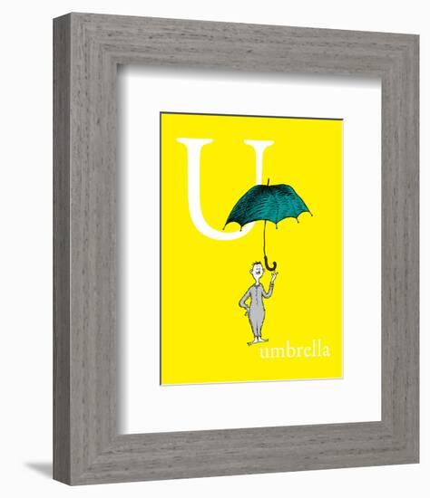 U is for Umbrella (yellow)-Theodor (Dr. Seuss) Geisel-Framed Art Print