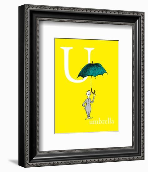 U is for Umbrella (yellow)-Theodor (Dr. Seuss) Geisel-Framed Art Print