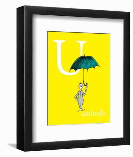 U is for Umbrella (yellow)-Theodor (Dr. Seuss) Geisel-Framed Art Print