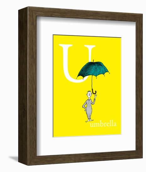 U is for Umbrella (yellow)-Theodor (Dr. Seuss) Geisel-Framed Art Print