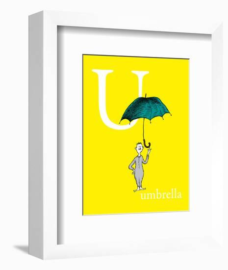 U is for Umbrella (yellow)-Theodor (Dr. Seuss) Geisel-Framed Art Print