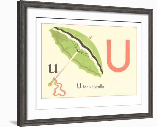 U is for Umbrella-null-Framed Art Print