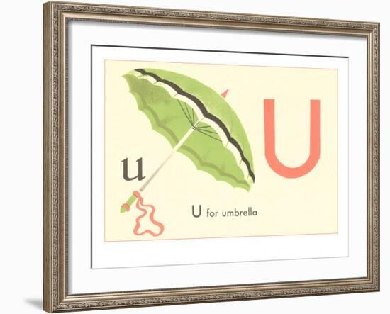 U is for Umbrella-null-Framed Art Print