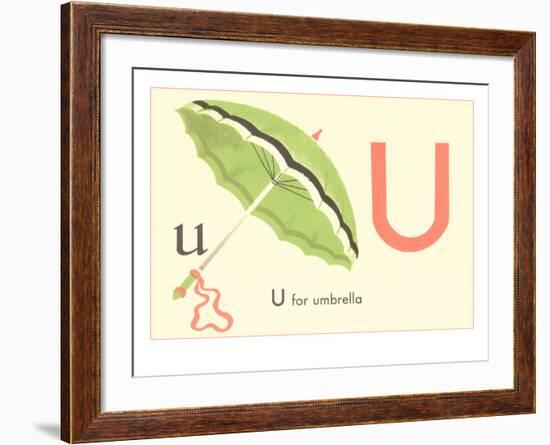 U is for Umbrella-null-Framed Art Print