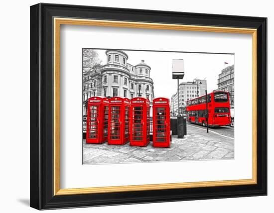 U.K. Black White and Red-null-Framed Premium Giclee Print