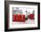 U.K. Black White and Red-null-Framed Art Print