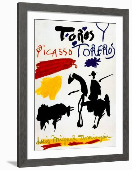 Bull with Bullfighter-Pablo Picasso-Framed Art Print