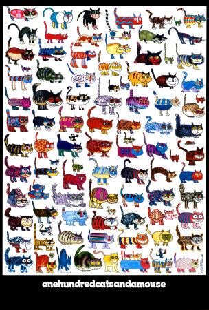 100 Cats and a Mouse Art Print - Vittorio | Art.com
