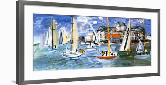 Regates Dans le Port de Trouville-Raoul Dufy-Framed Art Print