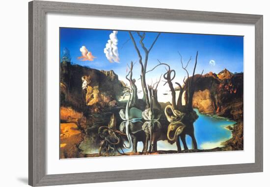 Reflections of Elephants-Salvador Dalí-Framed Art Print