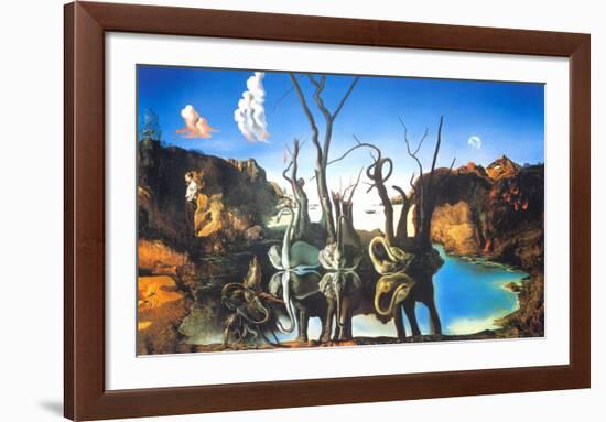 Reflections of Elephants-Salvador Dalí-Framed Art Print