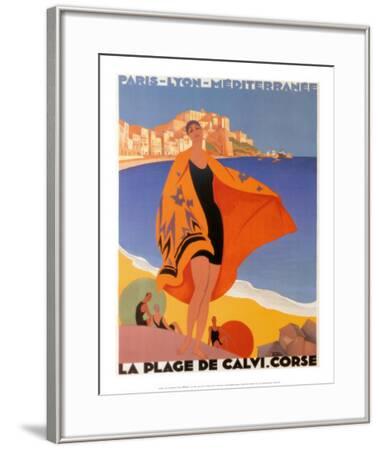 La Plage De Calvi Art Print By Roger Broders Artcom