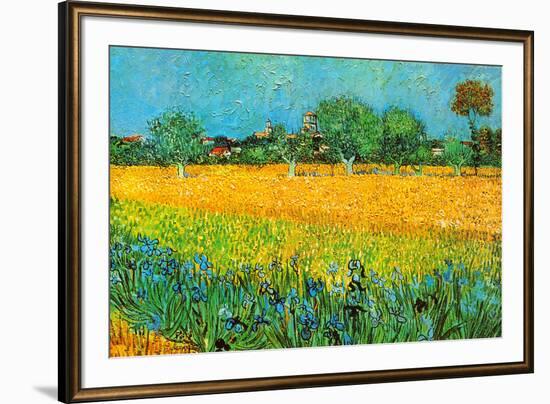 View of Arles with Irises-Vincent van Gogh-Framed Art Print