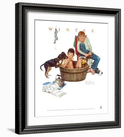 Lickin' Good Bath-Norman Rockwell-Framed Art Print