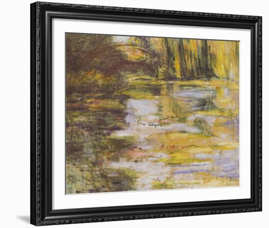 Waterlily Pond and Japanese Bridge-Claude Monet-Framed Art Print