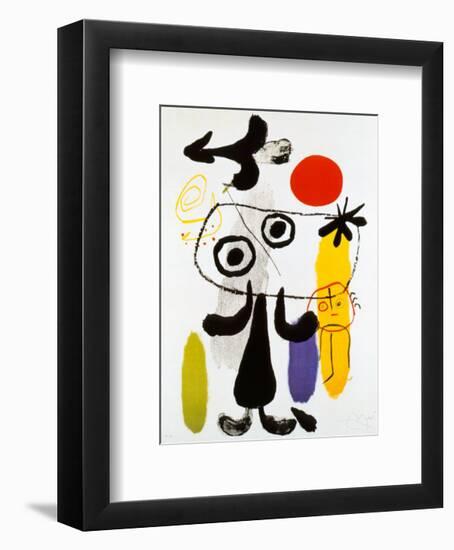 Figur Gegen Rote Sonne II, c. 1950-Joan Miro-Framed Art Print