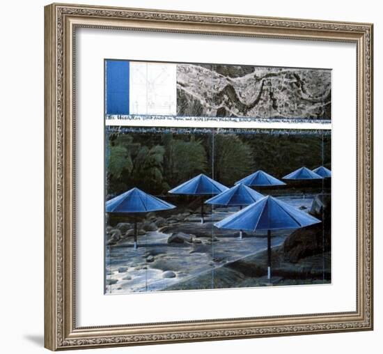 The Blue Umbrellas, 1991-Christo-Framed Art Print