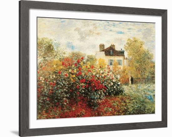 The Artist's Garden in Argenteuil-Claude Monet-Framed Art Print