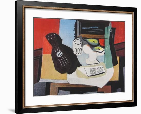 Guitar, Glass and Fruit-Pablo Picasso-Framed Collectable Print