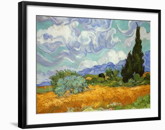 Wheatfield with Cypresses, c.1889-Vincent van Gogh-Framed Art Print