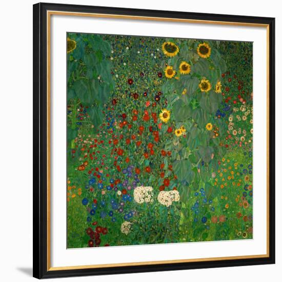 Farm Garden with Sunflowers, c.1912-Gustav Klimt-Framed Art Print