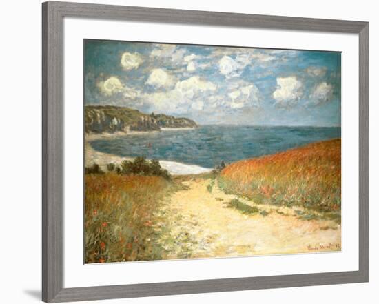 Path Through the Corn at Pourville, c.1882-Claude Monet-Framed Art Print