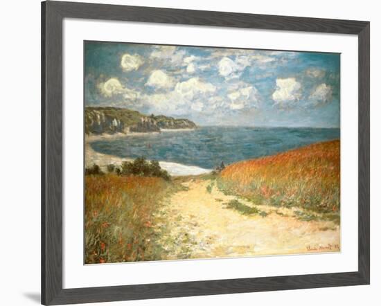 Path Through the Corn at Pourville, c.1882-Claude Monet-Framed Art Print