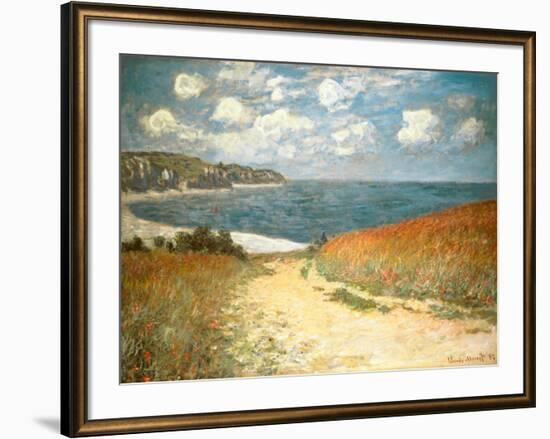 Path Through the Corn at Pourville, c.1882-Claude Monet-Framed Art Print