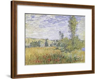 Landscape at Vetheuil Stretched Canvas Print by Claude Monet | Art.com