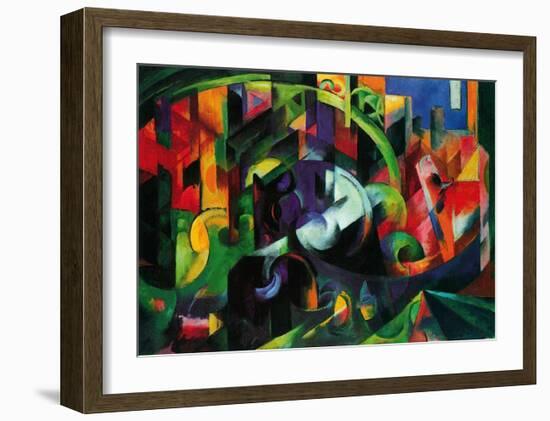 Abstract with Cattle-Franz Marc-Framed Art Print