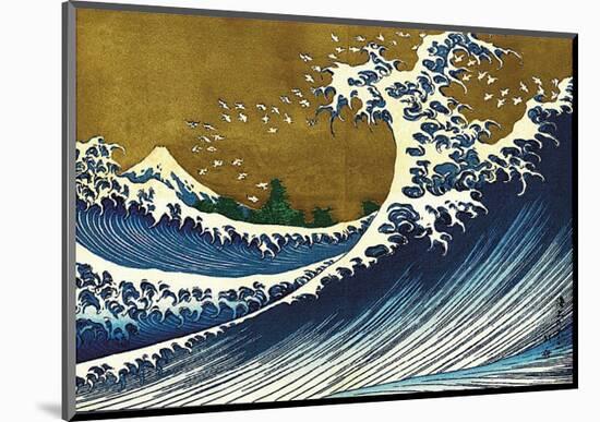 Great Wave (from 100 views of Mt. Fuji)-Katsushika Hokusai-Mounted Art Print