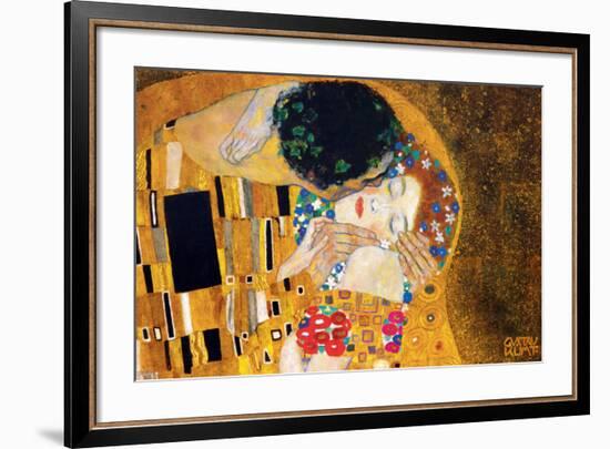 The Kiss, c.1907 (detail)-Gustav Klimt-Framed Premium Giclee Print